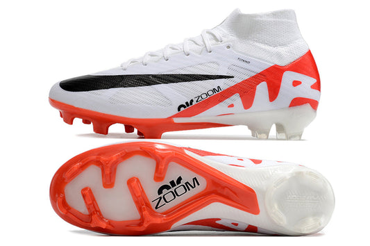 nike air zoom mercurial  superfly 9 fg in orange/white