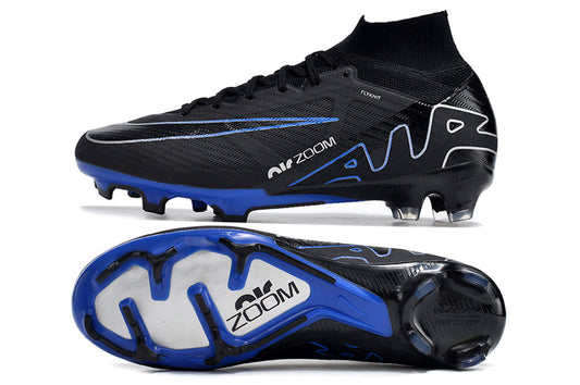 nike air zoom mercurial superfly 9 elite fg in black/blue