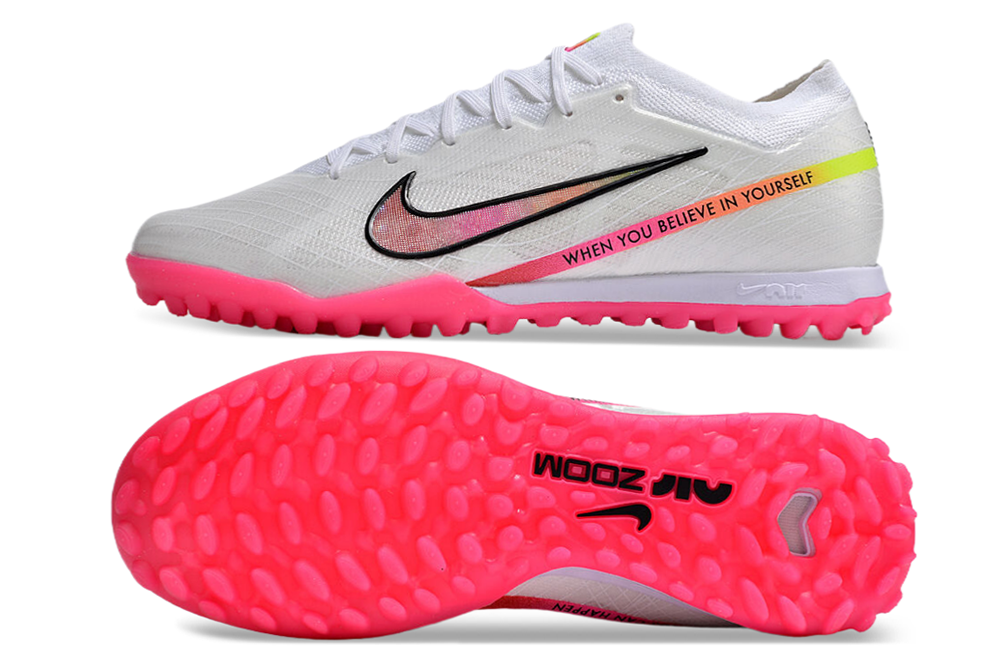 nike air zoom mercurial vapor 15 elite turf white/pink