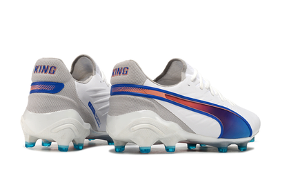 Puma king, white/blue, available in FG.