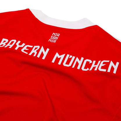 back neck view of the Adidas Bayern Munchen 2025/26 Home Red & White Jersey