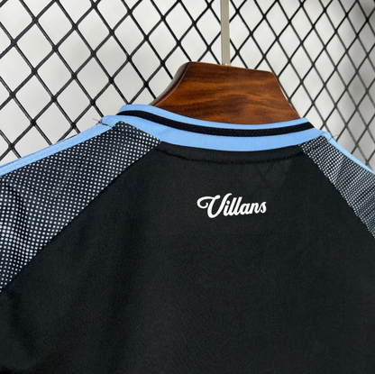 back neck view of the Aston Villa 2025/26 Away Black Jersey
