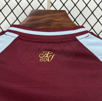 back neck view of the Aston Villa 2025/26 Home Red Jersey