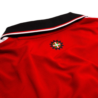back neck view of the Castore Athletic Bilbao 2025/26 Home Red & White Shirt