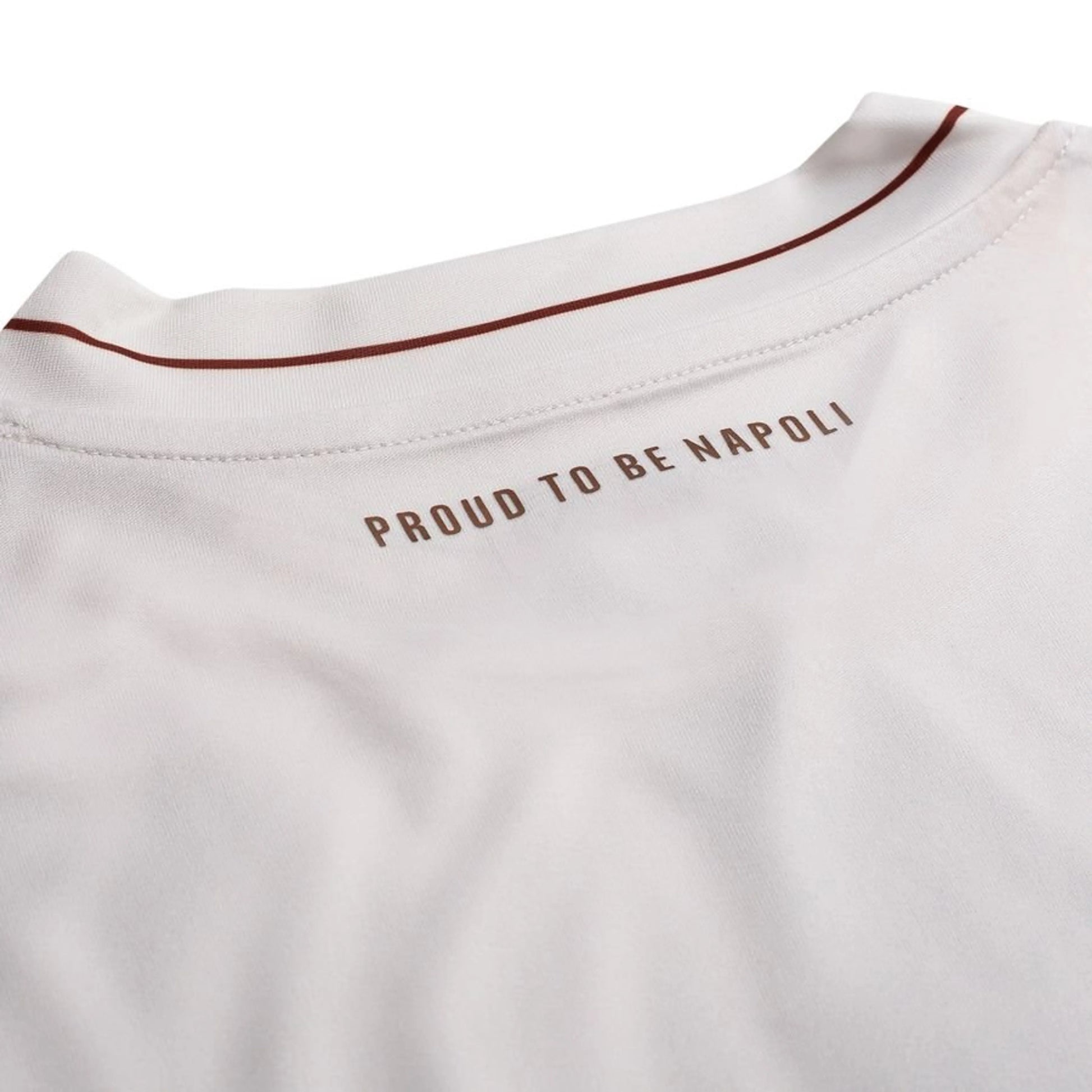 back neck view of the EA7 SSC Napoli 2025/26 Away White Shirt