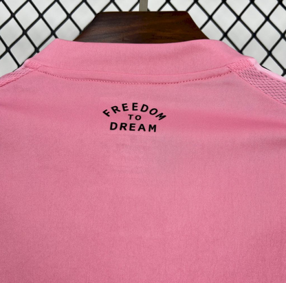 back neck view of the Inter Miami 25/26 Home Pink Football Short Sleeve Jersey Designed By Adidas