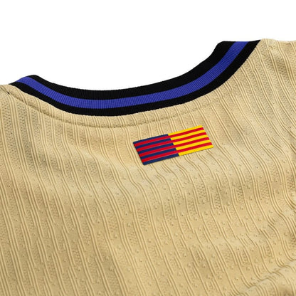 back neck view of the Nike x Kobe Bryant FC Barcelona Away Shirt 2025/26 Women - Gold/Black/Violet