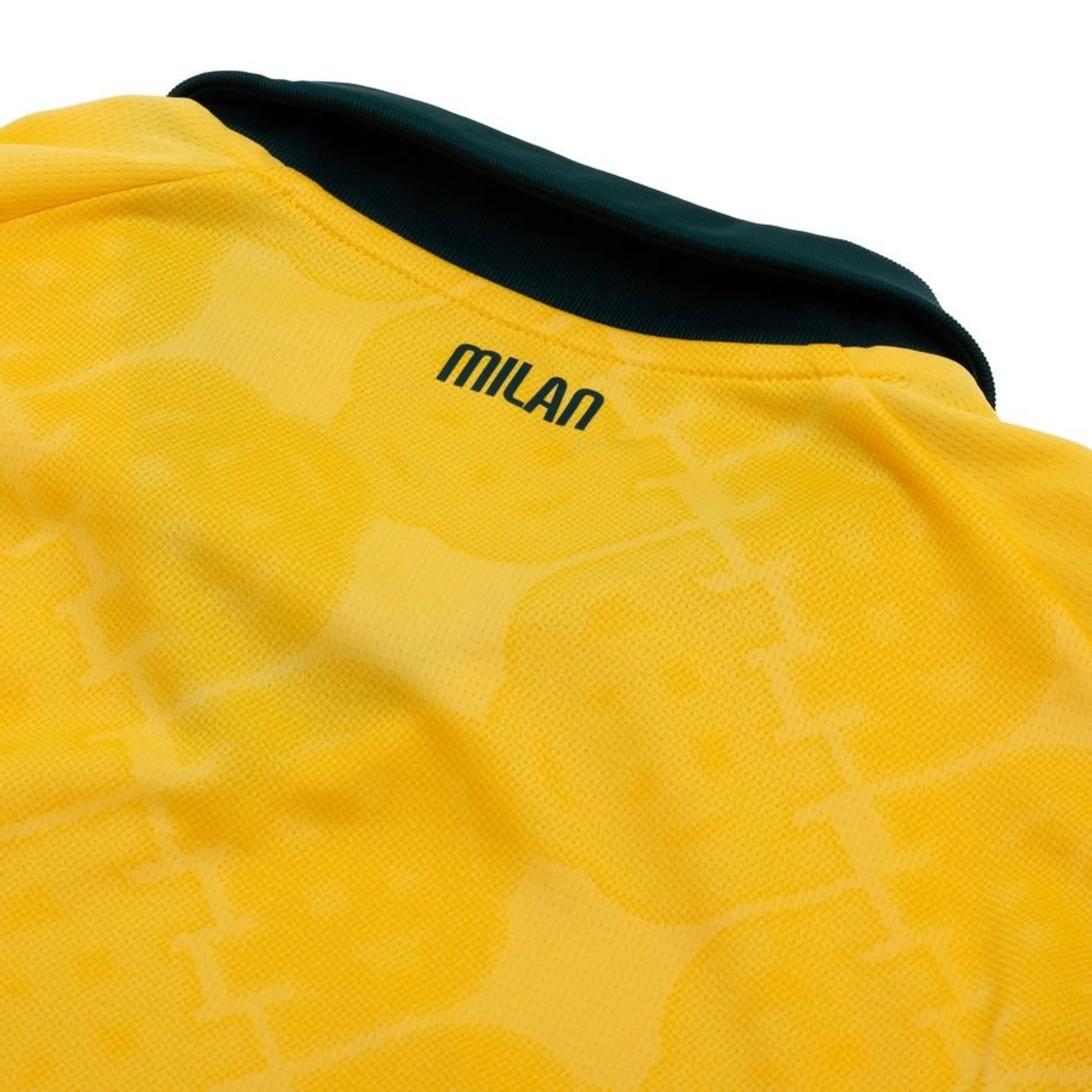 back neck view of the PUMA AC Milan 2025/26 Third Yellow Jersey