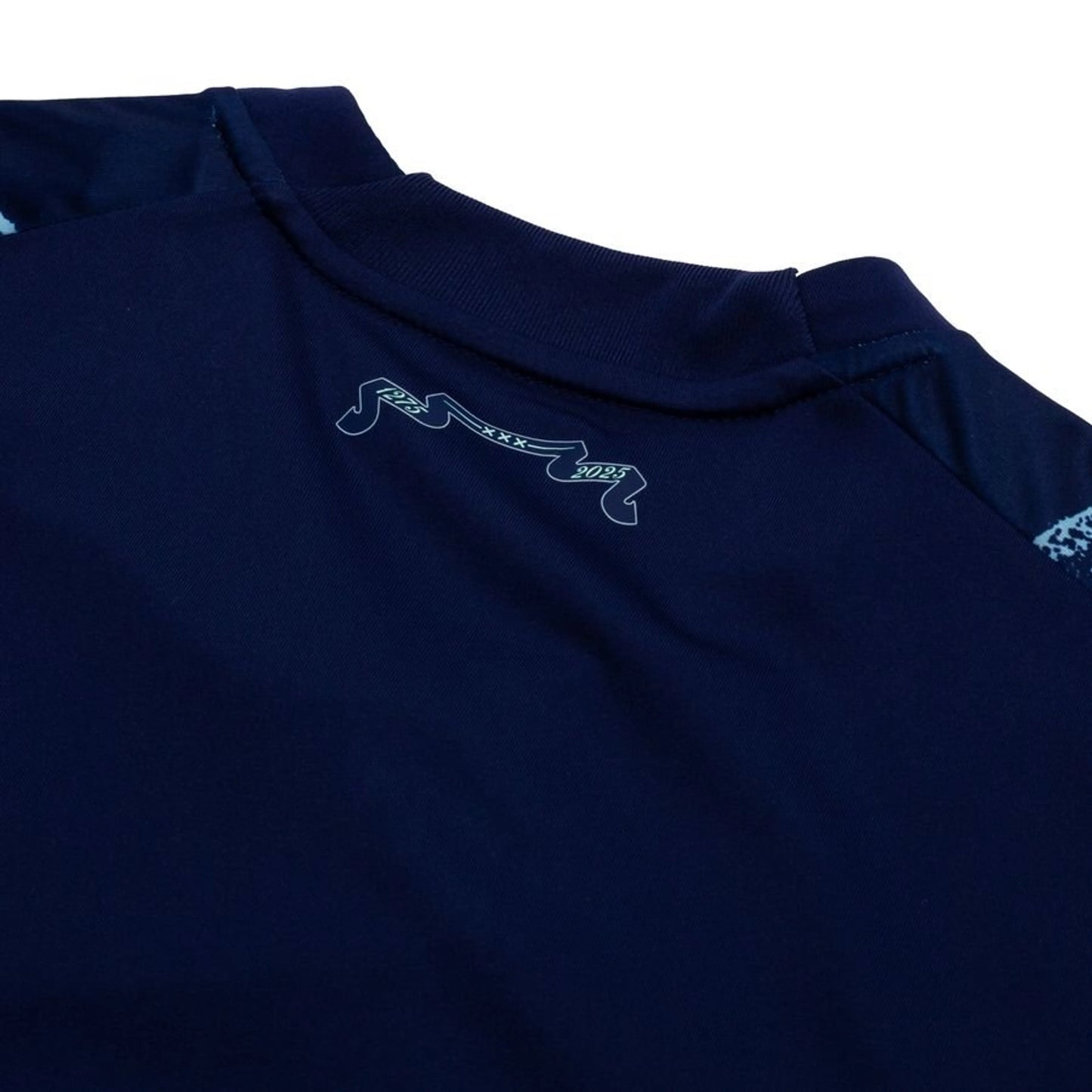 back neck view of the adidas Ajax 2025/26 Away Blue Shirt