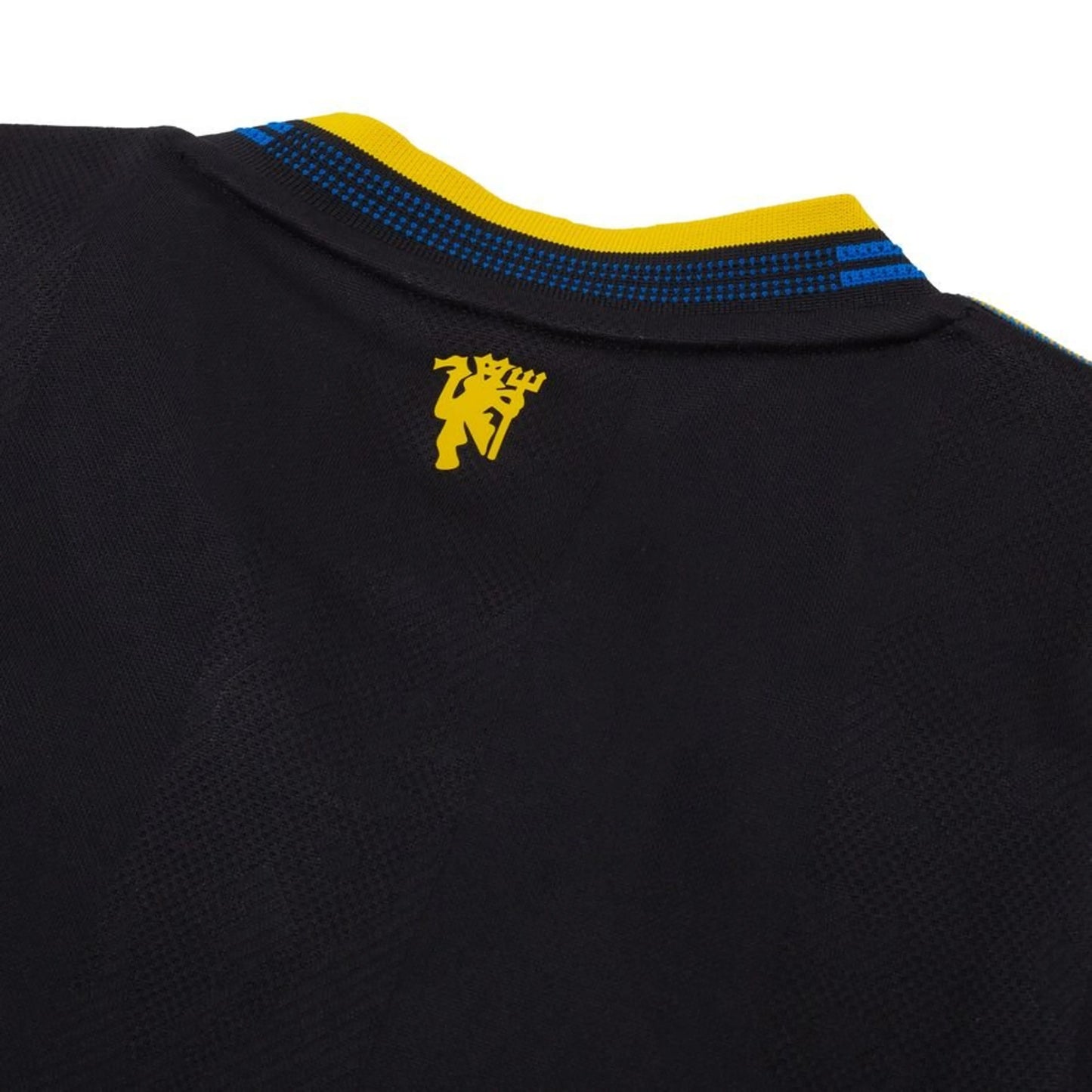 back neck view of the adidas Manchester United 2025/26 Third Black Jersey