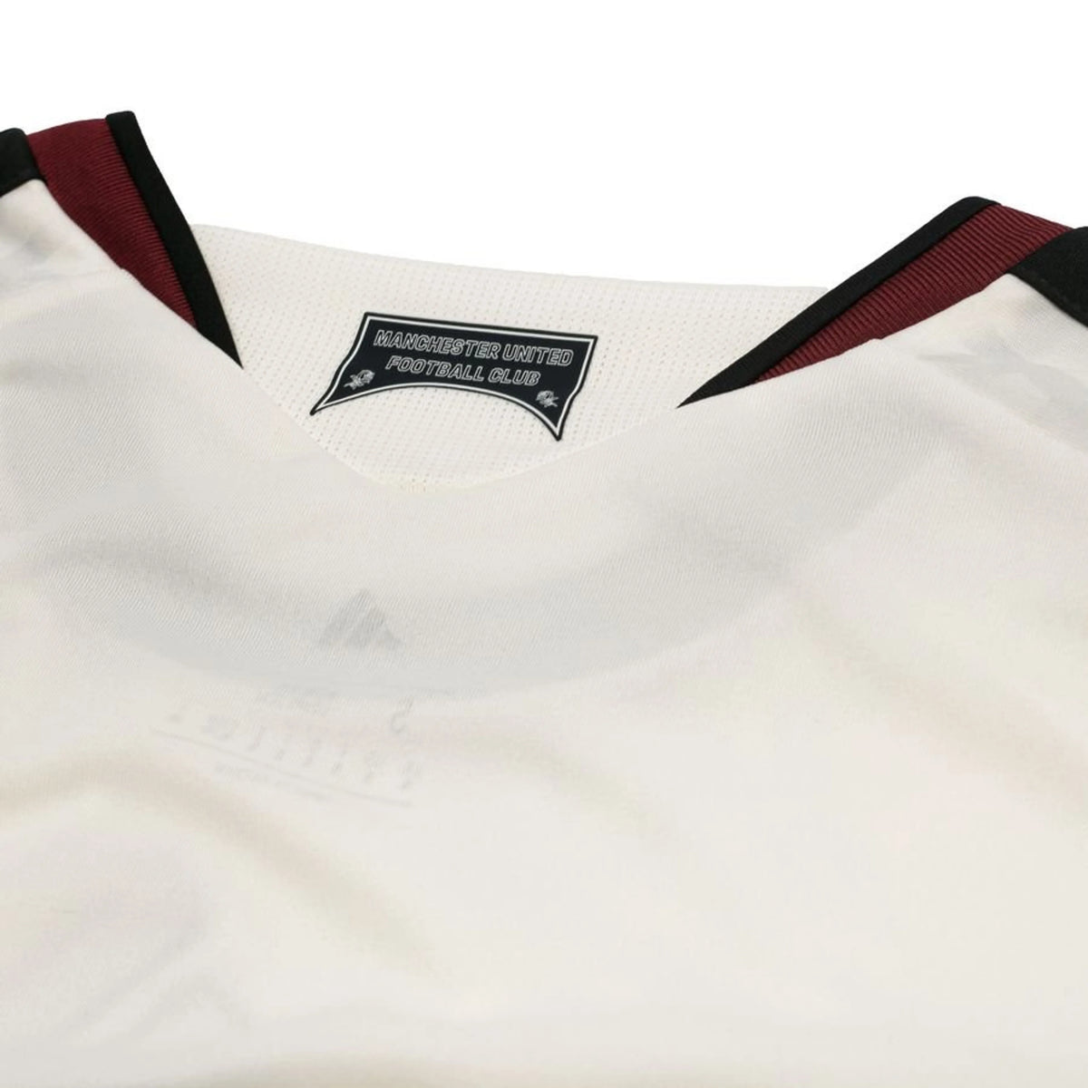 back neck view of the adidas Originals Manchester United Womens Third Shirt 2026/27 Off White/Night Navy/Active Red
