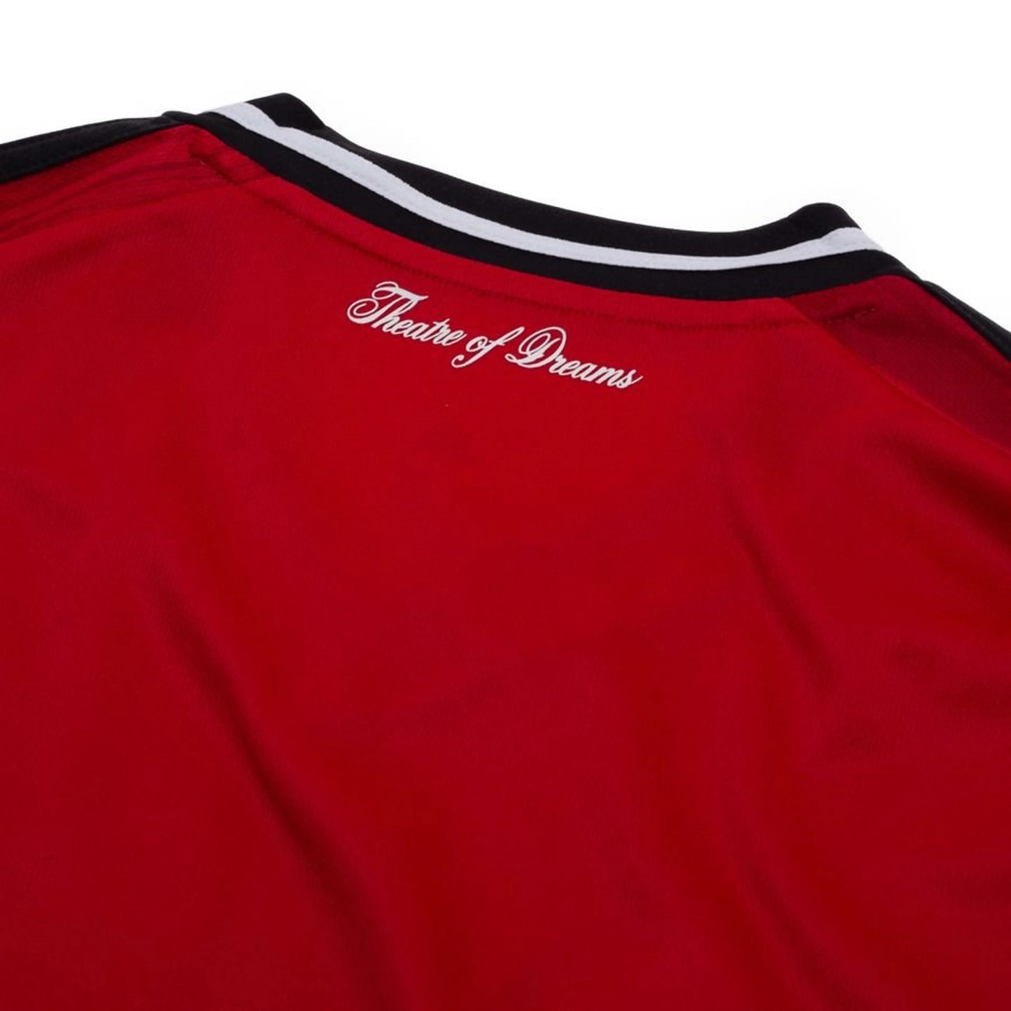 back neck view of the adidas Manchester United 2025/26 Home Shirt Long Sleeves