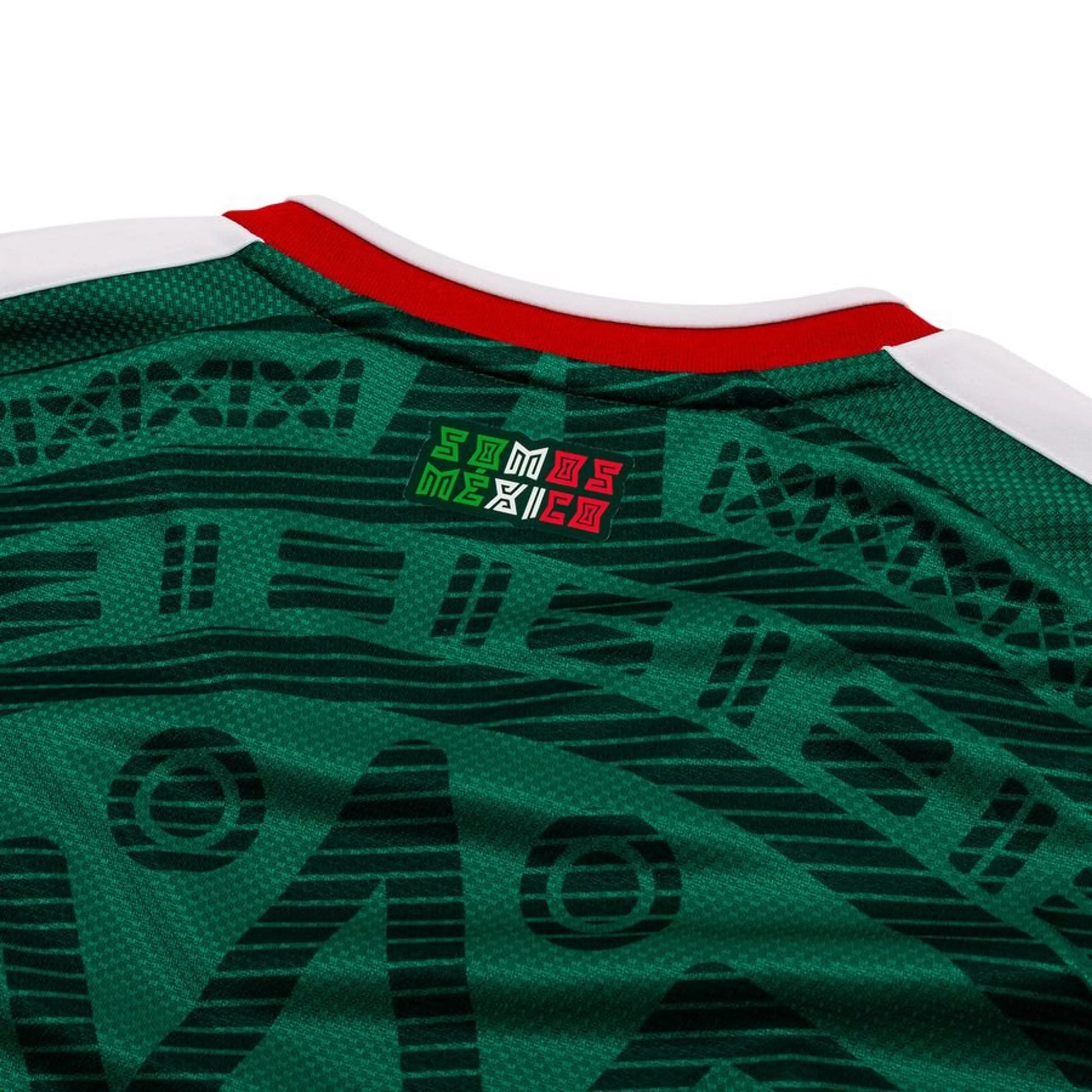 back neck view of the adidas Mexico 2026 World Cup Home Long Sleeve Shirt - Bold Green