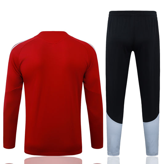 back view of the Adidas Spain 2026/27 Red/Navy Quarter-Zip Soccer Tracksuit - AEROREADY Training Set