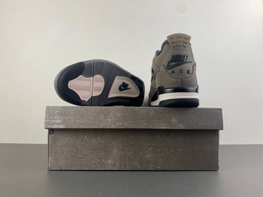 back view of the Air Jordan 4 Retro 'Cave Stone' (2025) Cave Stone/Black-Moon Particle Suede FV5029-200