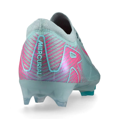 back view of the  Air Zoom Mercurial Vapor 16 Elite FG "Prism" Pack in a Blue/Pink colorway
