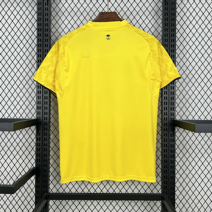 back view of the Al-Nassr 25/26 Home Yellow Football Short Sleeve Jersey Designed By Adidas