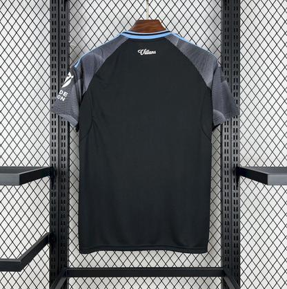 back view of the Aston Villa 2025/26 Away Black Jersey
