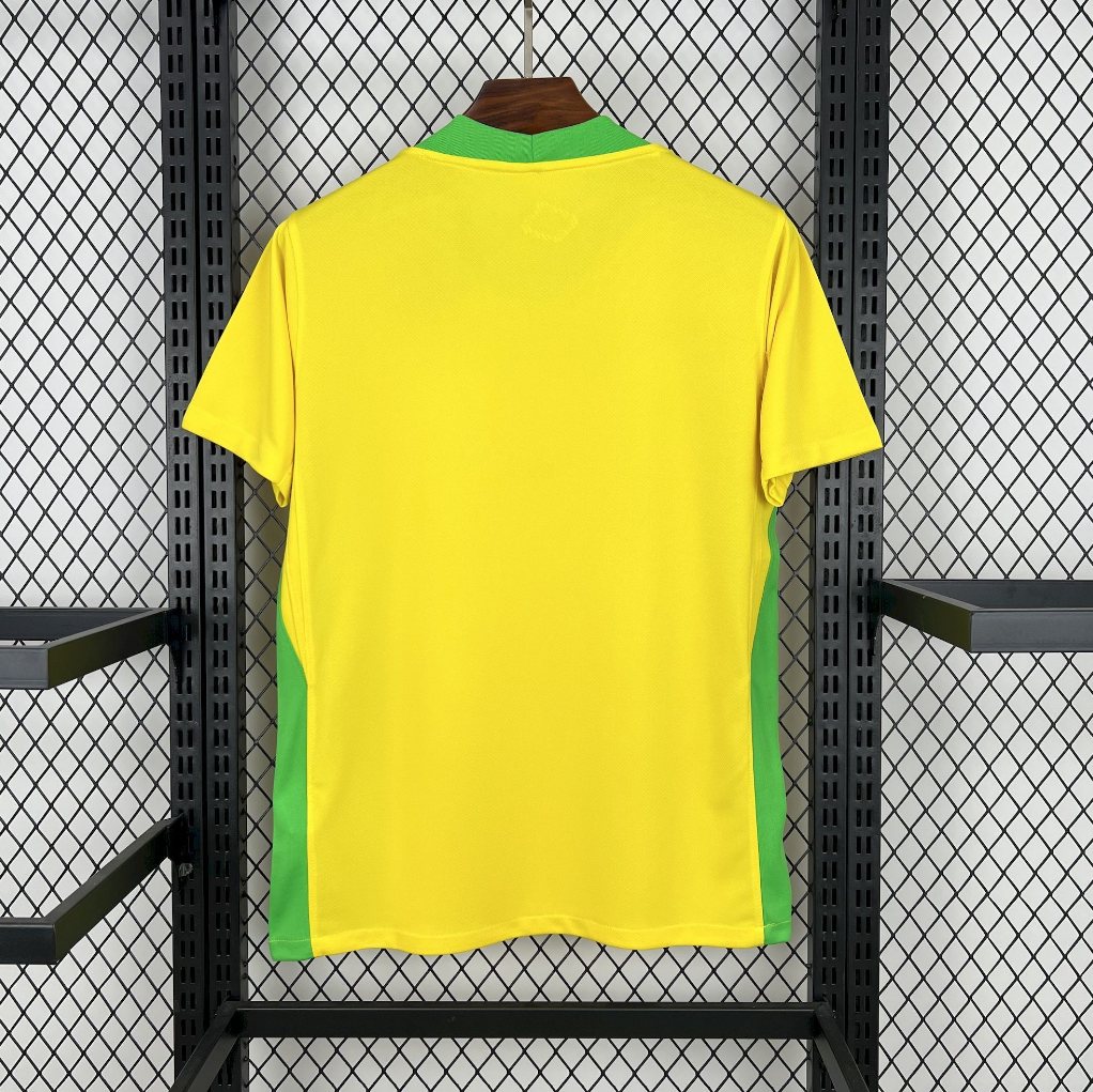 back view of the Brazil 25/26 Home Yellow Football Jersey designed by Nike