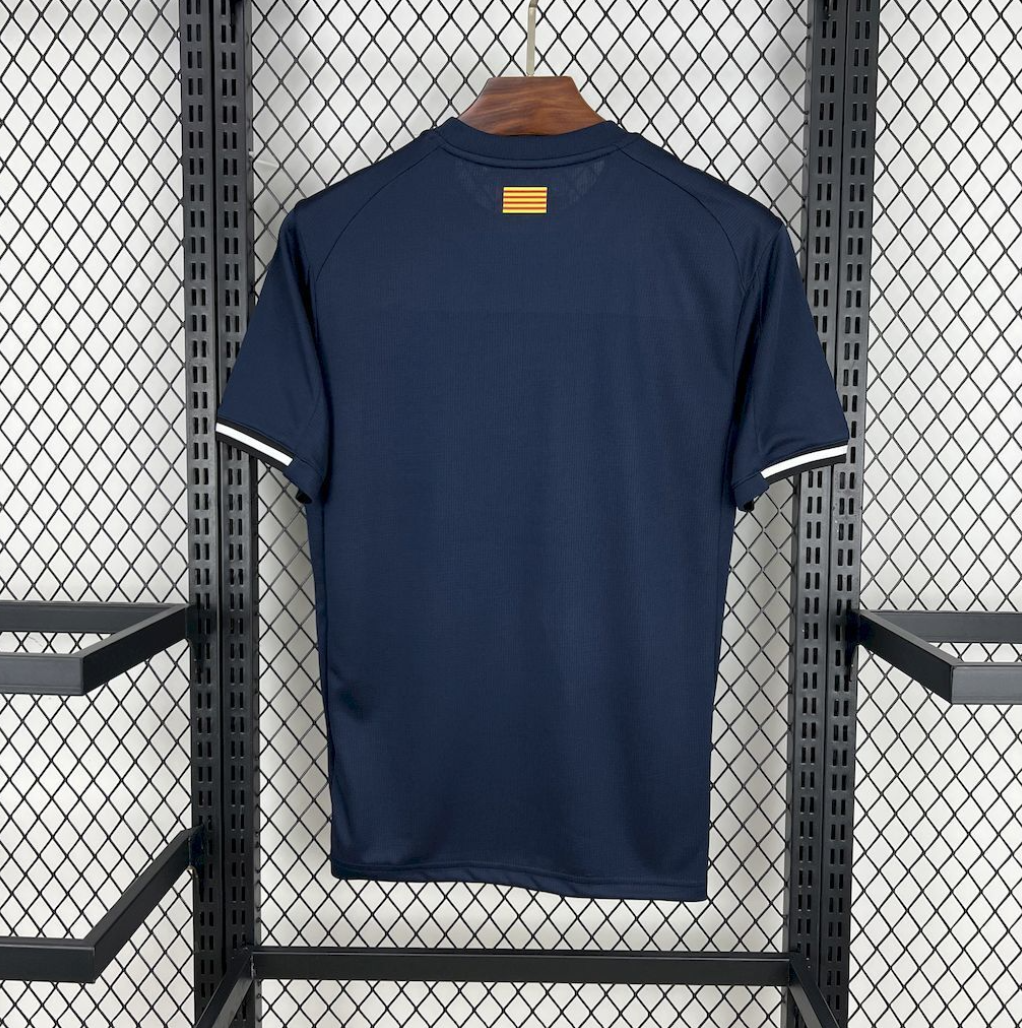 back view of the Girona 2025/26 Third Navy Jersey