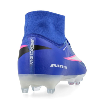 back view of the Nike Air Zoom Mercurial Superfly 10 Elite AG-PRO in Racer Blue / White (Attack Pack)