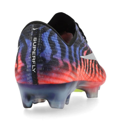 back view of the Nike Air Zoom Mercurial Superfly 11 Elite FG in Blue/Pink/Orange from the Scorpion Pack
