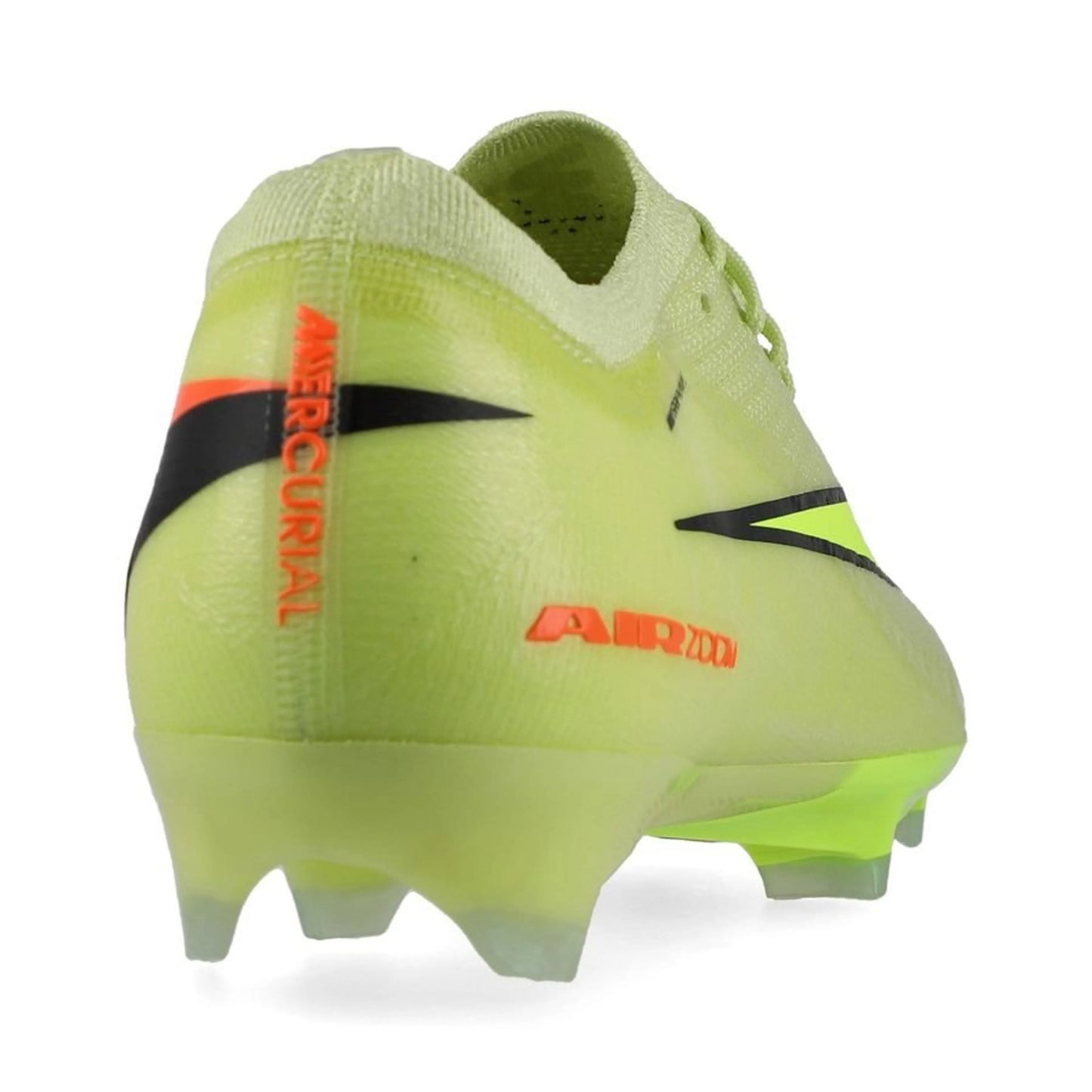 back view of the Nike Air Zoom Mercurial Vapor 16 Elite FG "Max Voltage" Pack in a Green/Yellow colorway