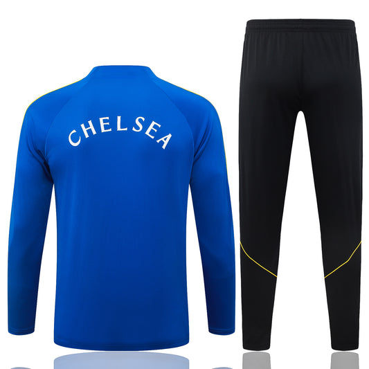 back view of the Nike Chelsea 2026/27 Blue/Black Quarter-Zip Soccer Tracksuit - Dri-FIT Strike Set