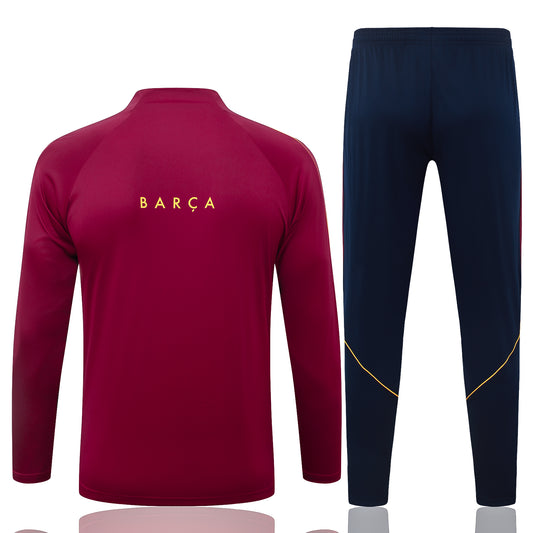 back view of the Nike FC Barcelona 2026/27 Red/Black Quarter-Zip Soccer Tracksuit - Dri-FIT Strike Set