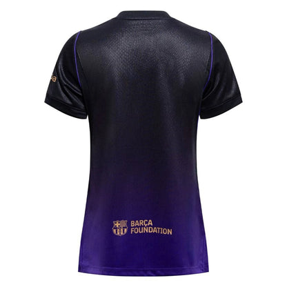 back view of the Nike FC Barcelona Womens Away Shirt 2026/27 Black/Hyper Royal/University Red