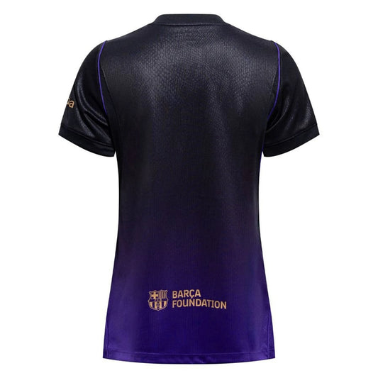 back view of the Nike FC Barcelona Womens Away Shirt 2026/27 Black/Hyper Royal/University Red
