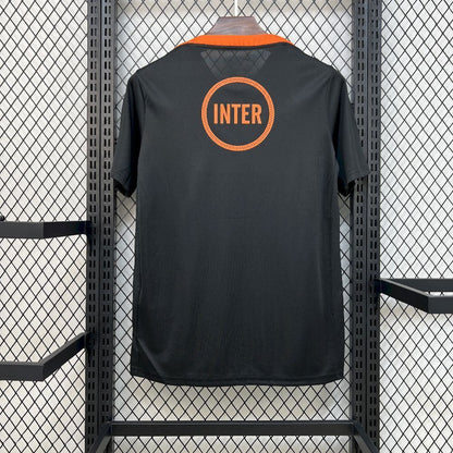 back view of the Nike Inter Milan 25/26 Third Black Pre-Match Top
