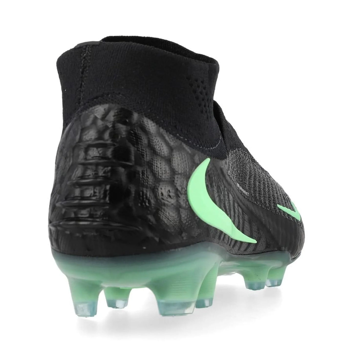 back  view of the Nike Phantom 6 Elite High Cut FG from the Shadow Pack FA26 in Black/Green