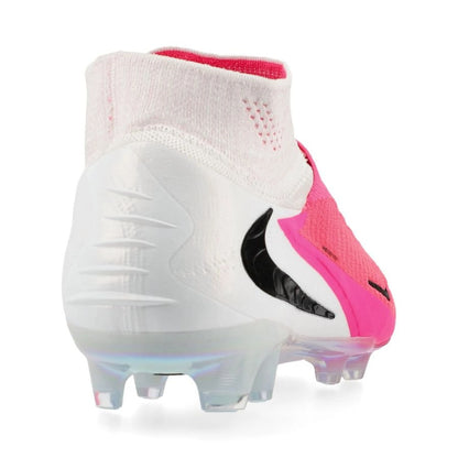 back view of the Nike Phantom 6 Elite High Cut FG in Pink / White / Black (Breakout Pack)