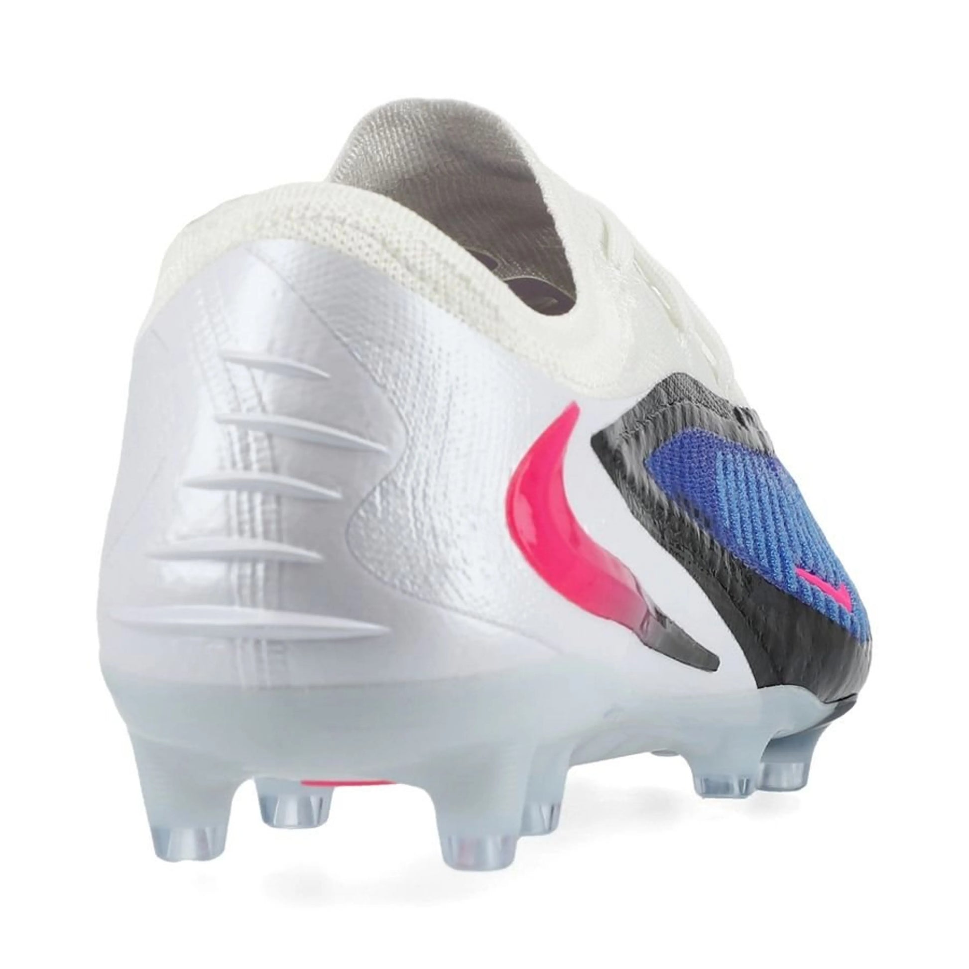 back view of the Nike Phantom 6 Elite Low Cut AG-PRO in Racer Blue / Pink Blast / White (Attack Pack)