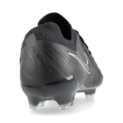 back view of the Nike Phantom GX 2 Elite FG "Shadow" Pack in an all-black colorway
