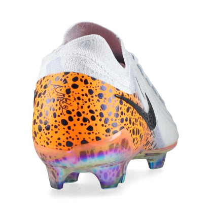 back view of the Nike Phantom gx 2 Elite FG "Electric" Pack in a Grey/Black/Orange colorway
