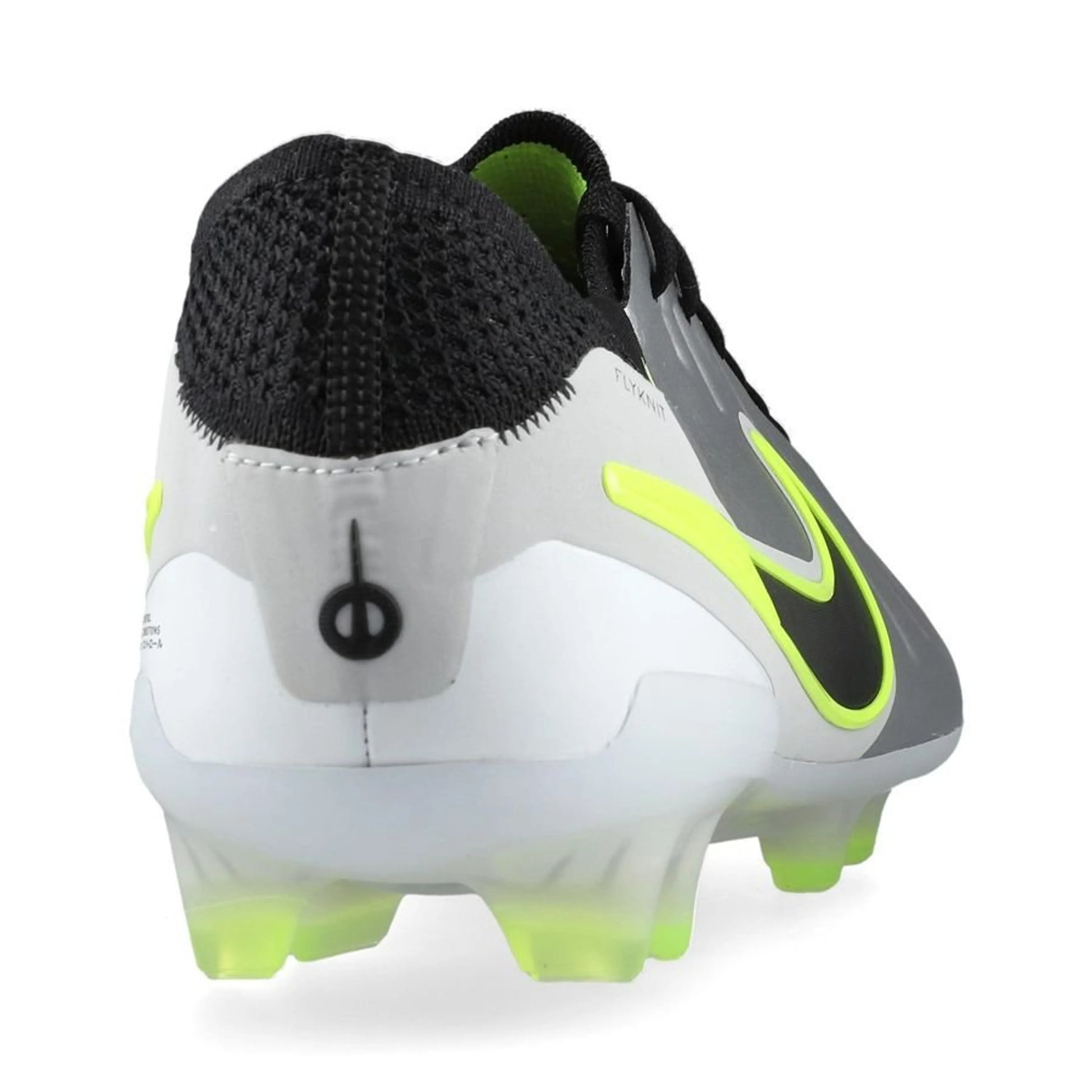 back view of the Nike Tiempo Legend 10 Elite FG "Mad Voltage" Pack in a Silver/Black/Neon colorway