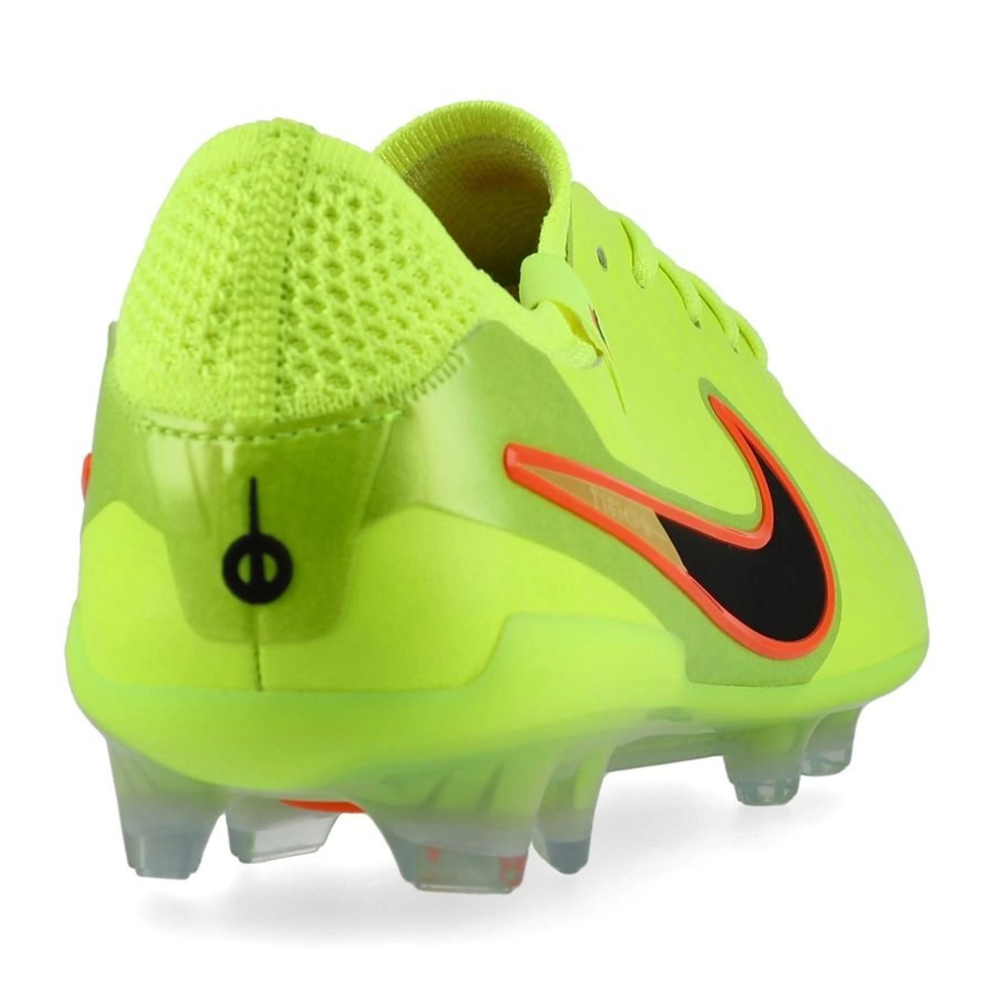 back view of the Nike Tiempo Legend 10 Elite FG "Max Voltage" Pack Neon/Black/Orange colorway