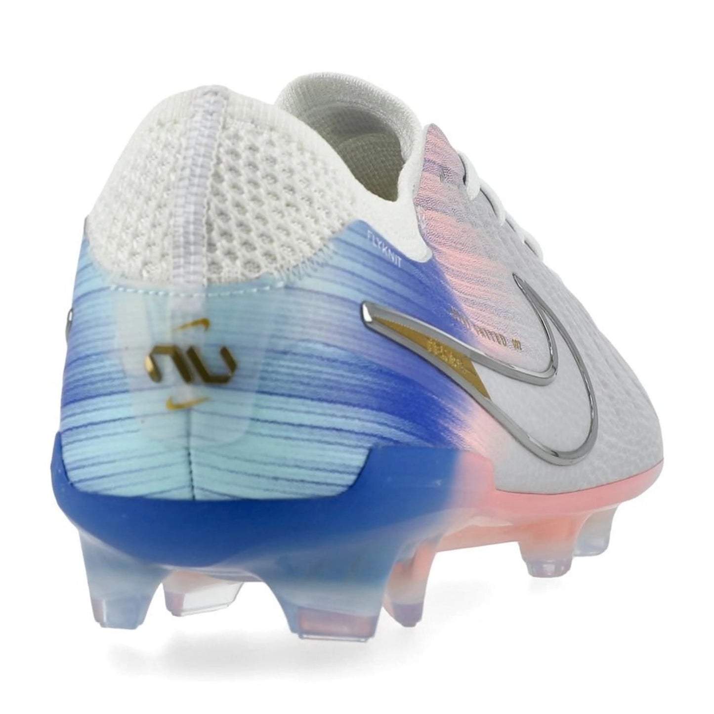 back view of the Nike Tiempo Legend 10 Elite FG "United Chapter 2" Pack in a White/Blue/Pink colorway