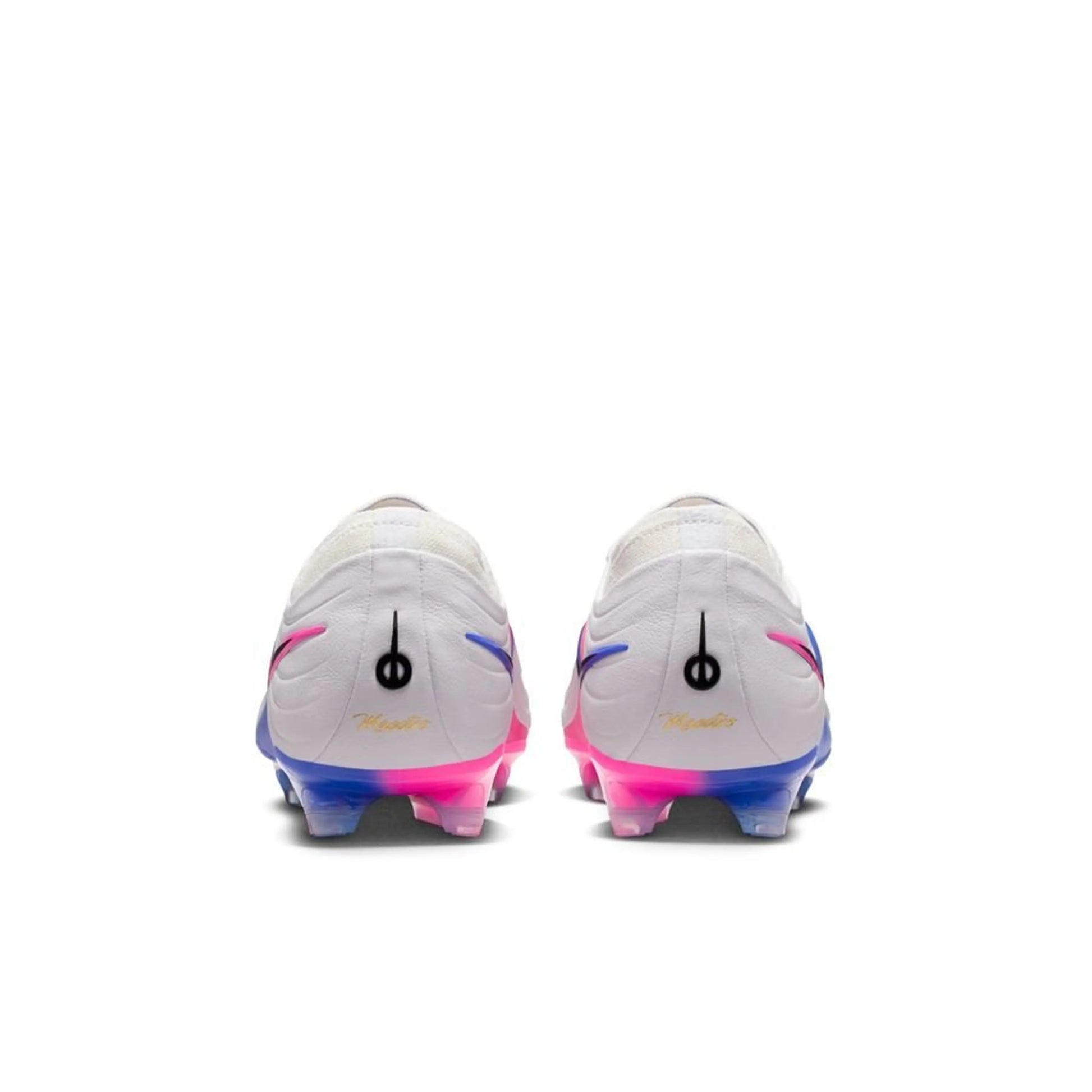 back view of the Nike Tiempo Maestro Elite FG Attack in a White/Black/Blue/Pink colorway