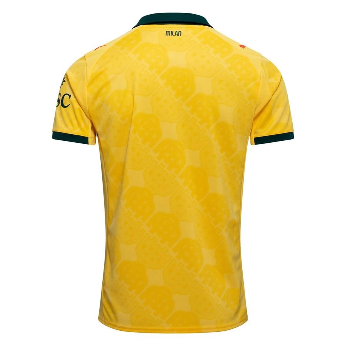 back view of the PUMA AC Milan 2025/26 Third Yellow Jersey