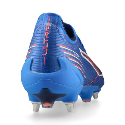 back view of the PUMA Ultra 6 Ultimate SG Untamed in Blue/White/Red
