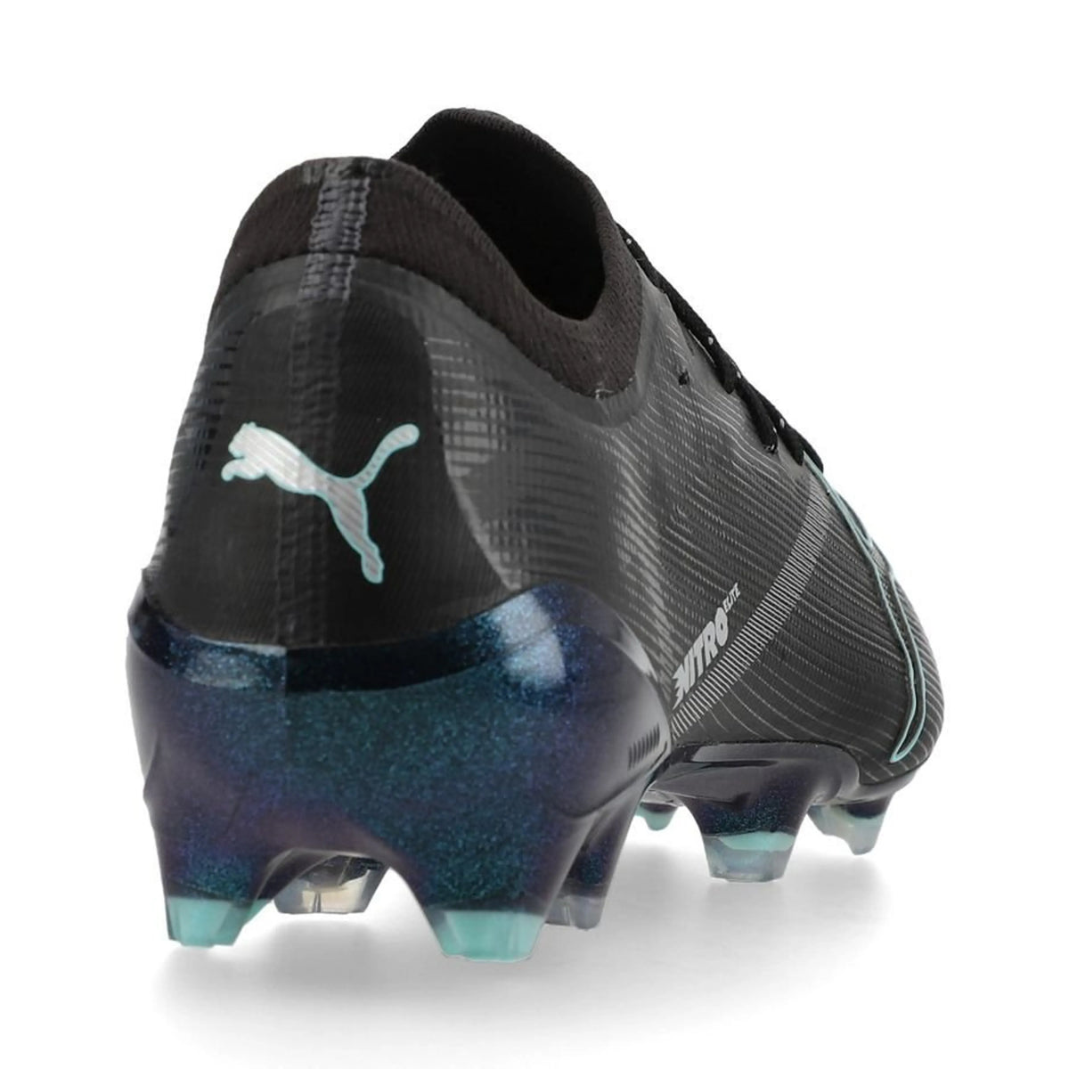 back view of the PUMA Ultra Nitro 7 Ultimate FG in Black from the Eclipse Pack