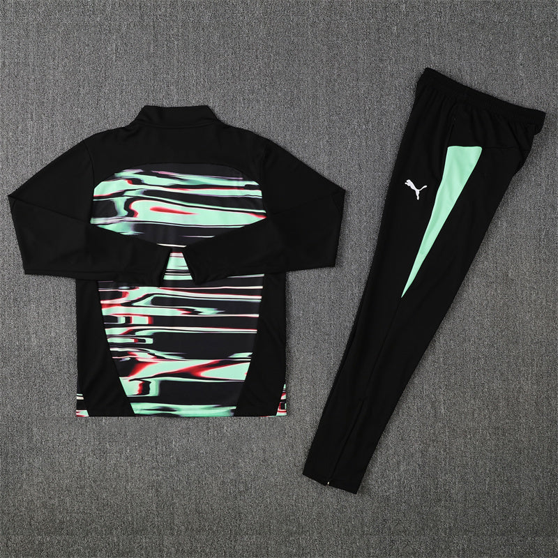 back view of the Portugal 25/26 Quarter-Zip Tracksuit full black 