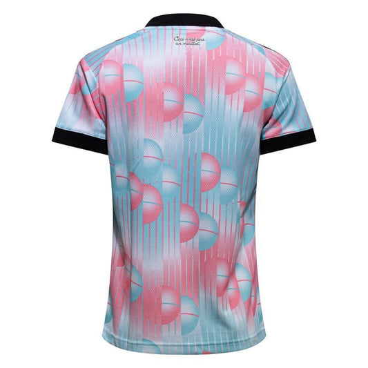 back view of the adidas Belgium Women's Away Shirt World Cup 2026 - Blue/Pink