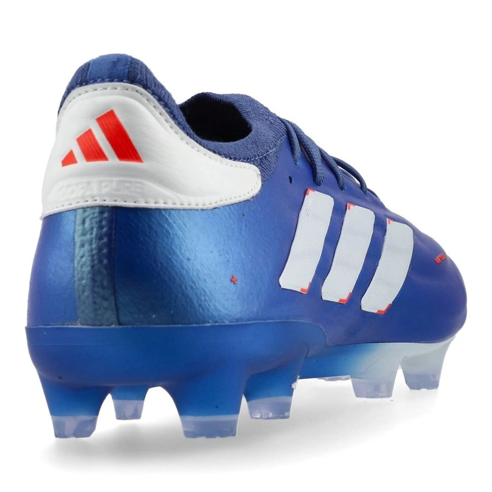 back view of the adidas Copa Pure 2 + FG Marinerush Pack in a Blue/White/Red colorway