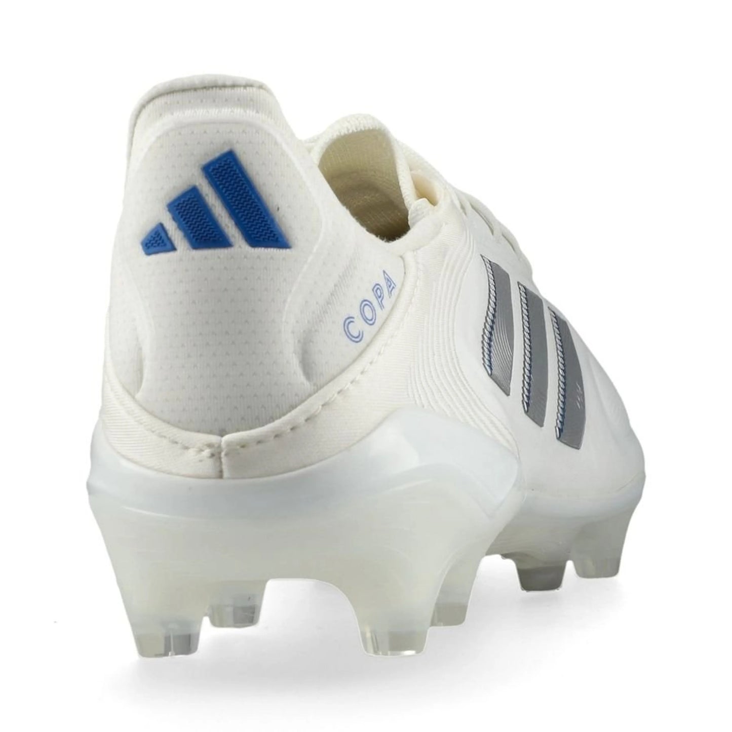 back view of the adidas Copa Pure Elite III FG "Polar Victory Pack" in a White/Silver/Blue colorway