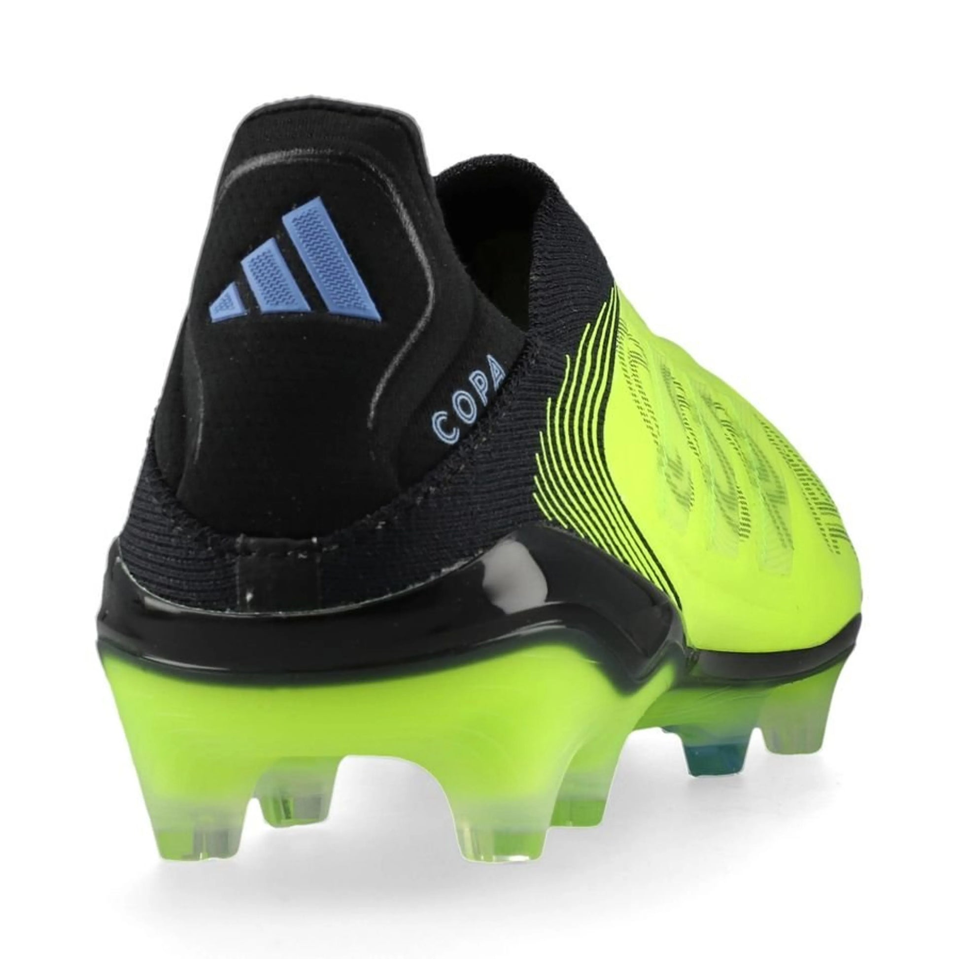 back view of the adidas Copa Pure Elite III Laceless FG "Mystic Victory" pack in Lemon/Black colorway