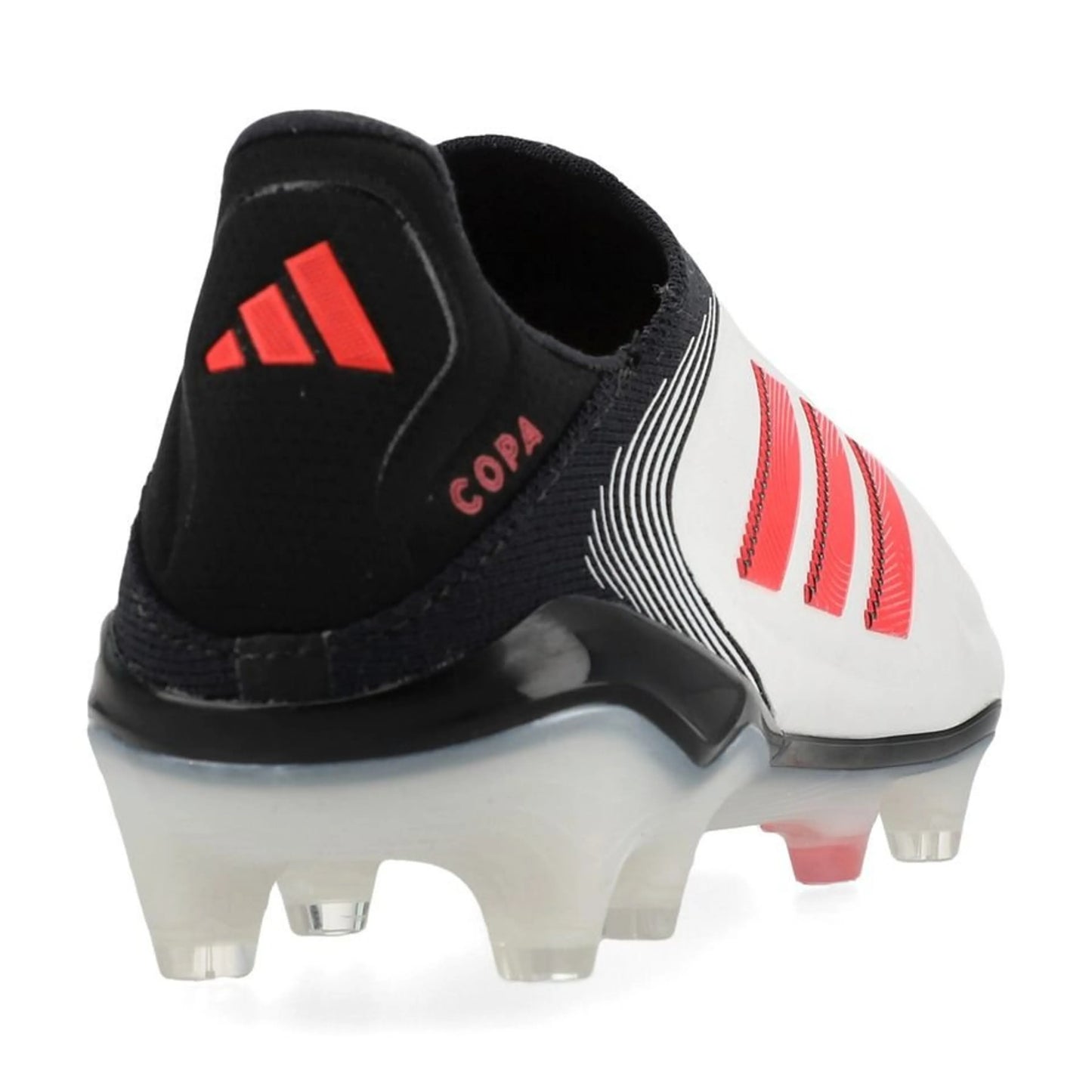 back view of the adidas Copa Pure Elite III Laceless FG "Pure Victory" pack in White/Red/Black colorway